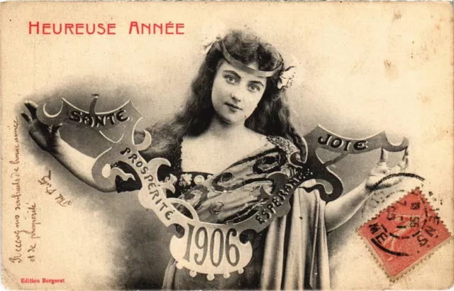 CPA AK Heureuse Annee - 1906 BERGERET (1357047)