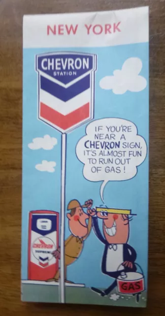1959 New York road   map Chevron  oil gas Hy Finn  cover