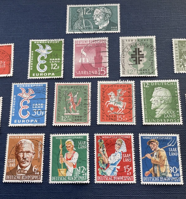 Saarland 1958, OPD Saarbrücken Mi.-Nr. 429 - 444 kompl. Ausgabe, gestempelt 3
