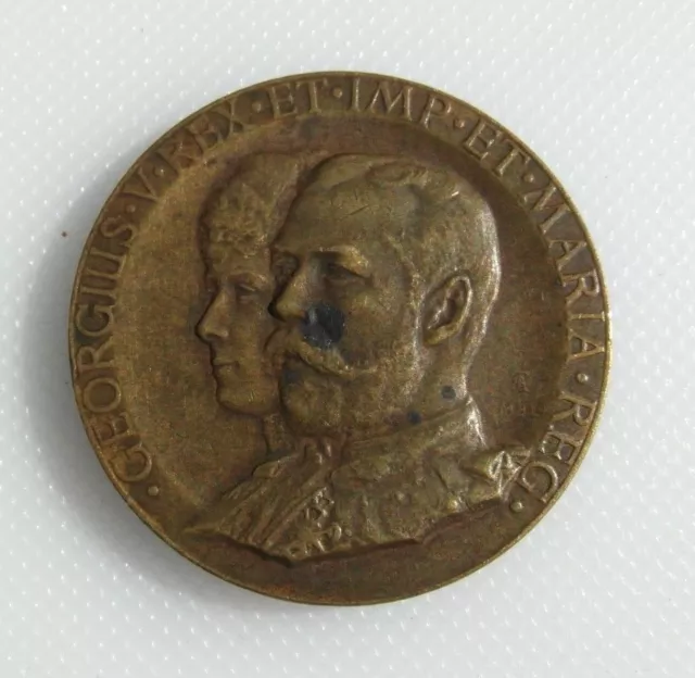 Collectable 1911 King George V & Queen Mary Coronation Medallion - Grimsby