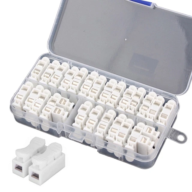Ensemble de 100 connecteurs 2 broches fiables et durables pour connexion filaire