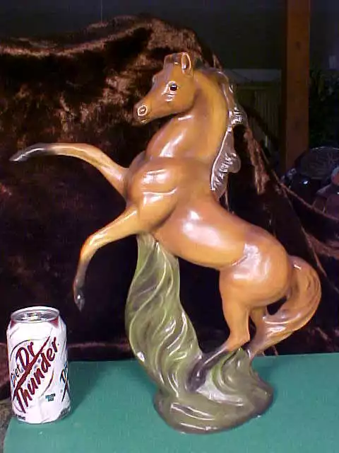 Vintage Bisque Porcelain LARGE 15+" REARING HORSE Figurine Statue BEAUTY!