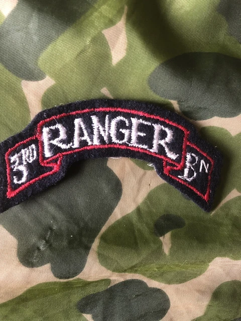 WW2 ORIGINAL 3RD RANGER BATTALION CUT EDGE NO GLOW SCROLL WIPED OUT ...