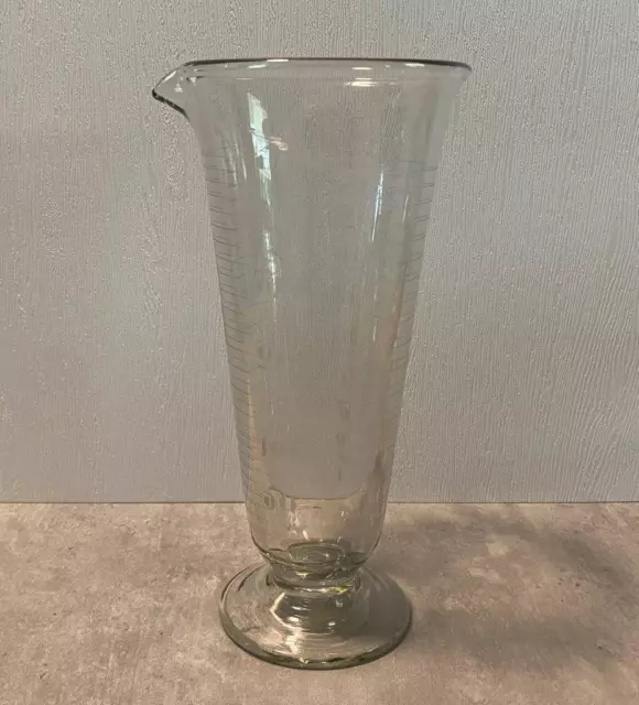 Footed 500ml Conical Graduated Cylinder Lab Glass Beaker Flask Pitcher Etched...