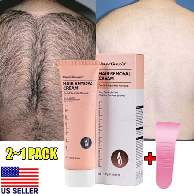 2~1Pcs Permanent Hair Removal Cream Painless Stop Hair Growth Inhibitor Remover