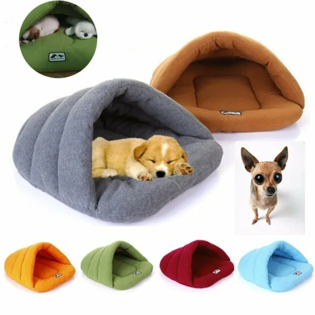 Pet Cat Dog House Sleeping Bed Kennel Puppy Cave Super Soft Mat Pad Warm Indoor