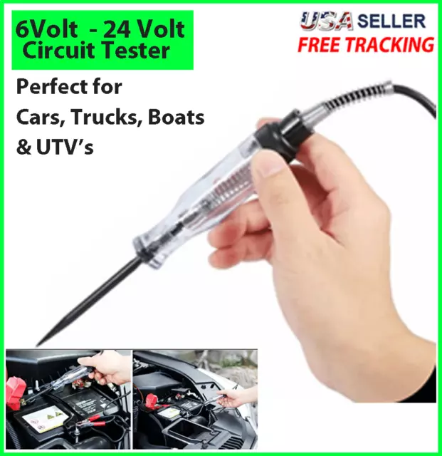 Test Light Car Circuit Tester Probe 24V 12V 6V DC Voltage Continuity Tester US