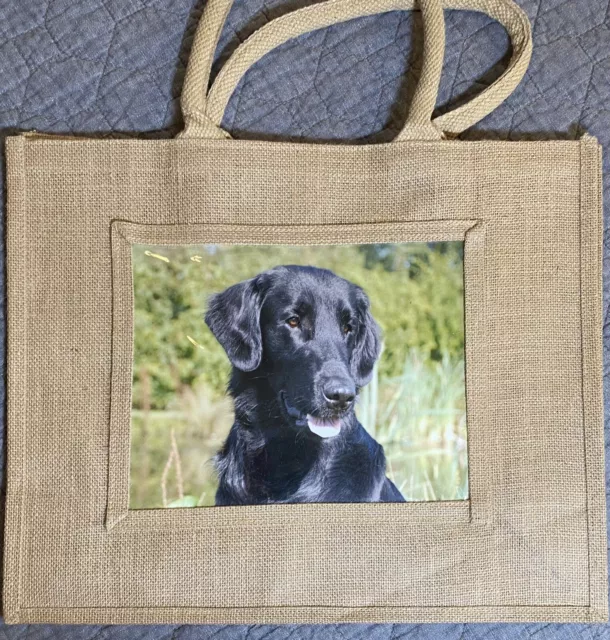 Flat-coated Retriever Dog Shopping Tote Bag Long Handles Gift