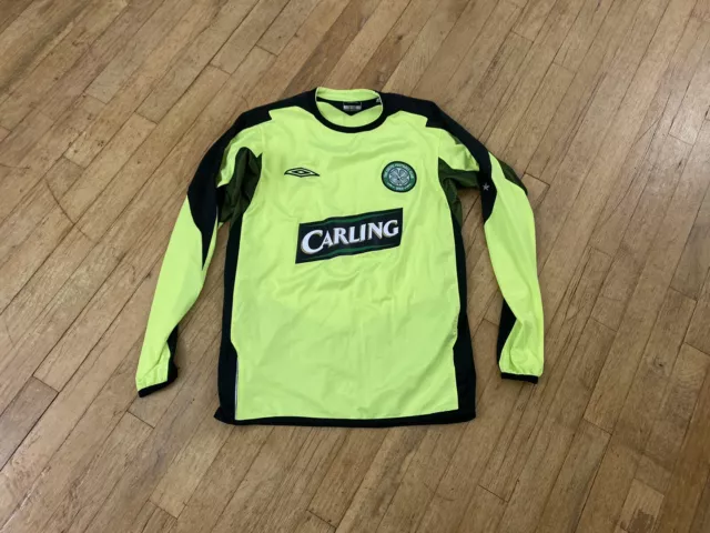 UMBRO Carling Celtic FC White Green Authentic Soccer Vintage Jersey Size Small S