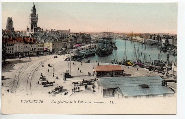 DUNKERQUE - NORD - CPA 59 - vue sur la ville et les Bassins