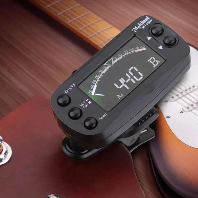 2IN1 Mini LCD Stimmgerät & Metronom Clip Tuner Für Gitarre Bass Geige Ukulele DE