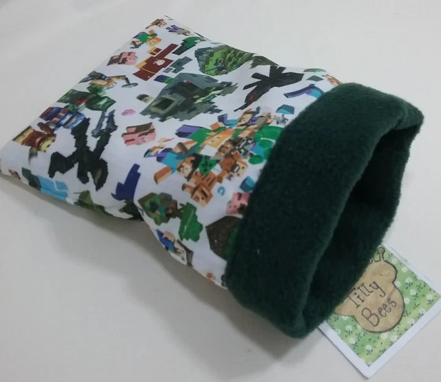 Kuschelsack Tasche PC Spiel grün Vlies 5,5"" x 7"" Wendehamster Maus Ratte A