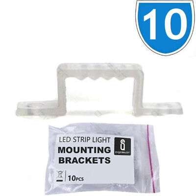 10x STRISCIA LED Nastro Morsetto Staffa Fissaggio Montaggio Clip Holder 2835 PVC in PLASTICA 