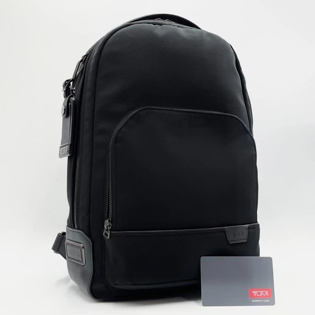 tumi Harrison Backpack, Leather/Nylon, Black, H15xW11xD3.5", Mint Condition.