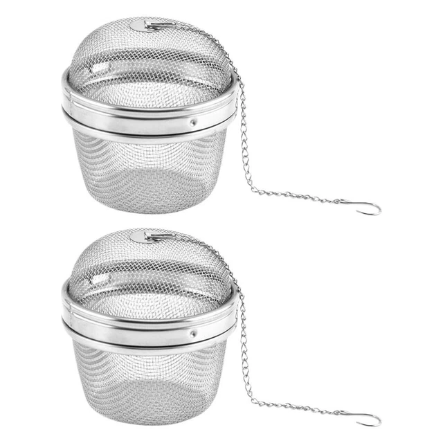 2 Pcs Teesieb Feinmaschiges Sieb Teekugel Aus Edelstahl Heimdiffusoren Injektor