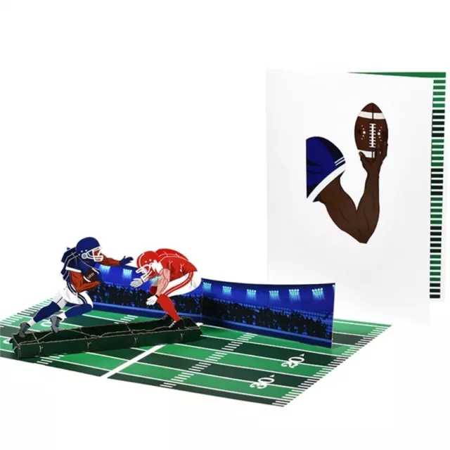 Rugby Fathers Day Pop-Up Card 3D Greeting Card with Blank Note Envelope Birthday