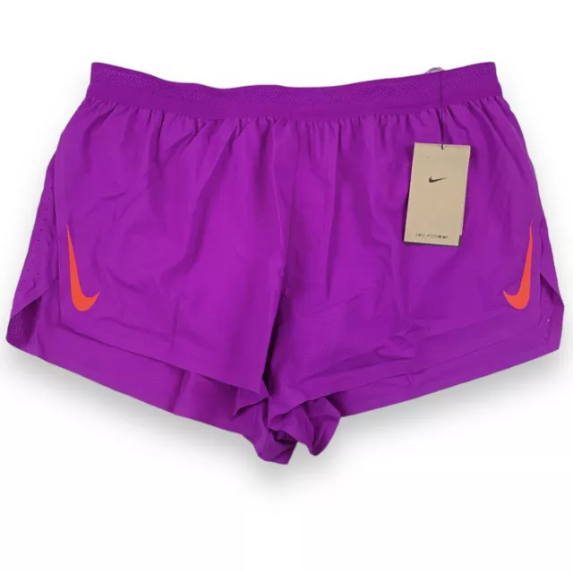 NIKE AeroSwift Shorts Large Men Purple Orange 2' Lined Drifit ADV