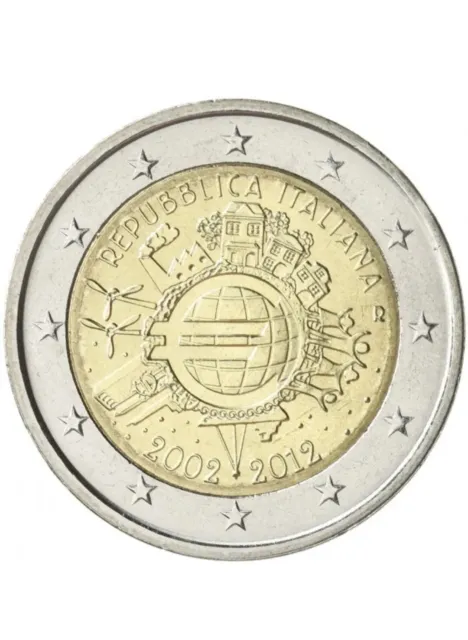 2 Euros Commémorative Italie 2012 10ans De L'Euro UNC Neuve