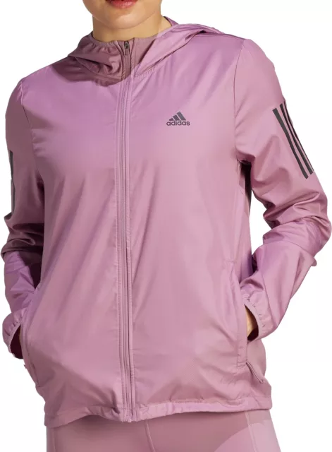 Adidas Own The Run Damen-Laufjacke mit Kapuze reflektierend - pink