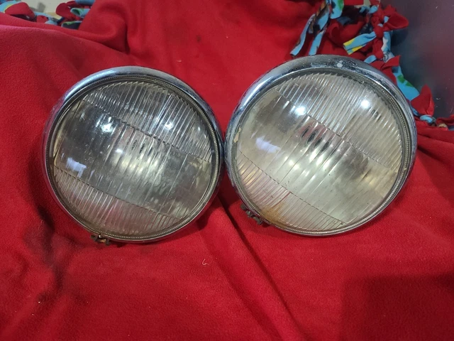 1934 1935 Chevrolet Pair Original Tiltray Headlights Chevy 34 35 Car Vintage