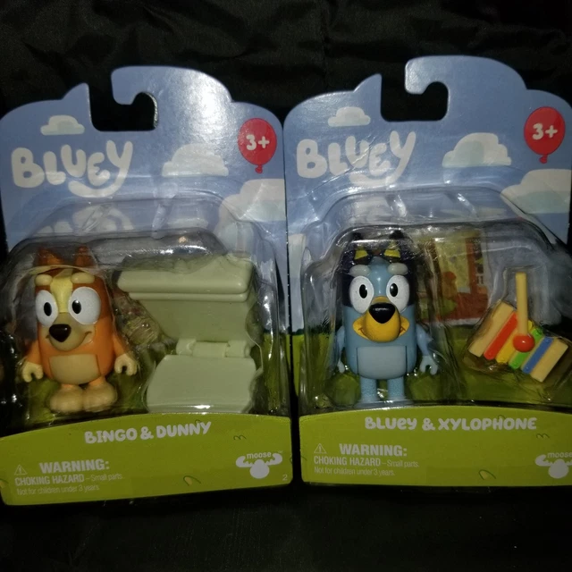 BLUEY ACTION FIGURES, Bluey & Xylophone, Bingo & Dunny Story Starters