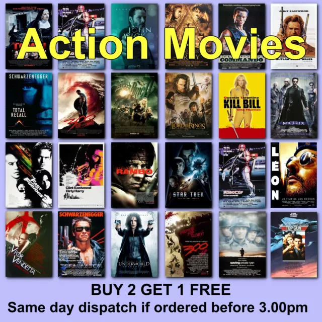 Poster Classic Action Movie Posters Film Gift for Husband Boyfriend HD Prints