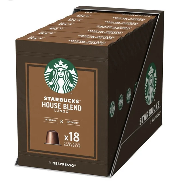 STARBUCKS NESPRESSO COFFEE Pod Capsules Lungo House Blend 126 Capsules