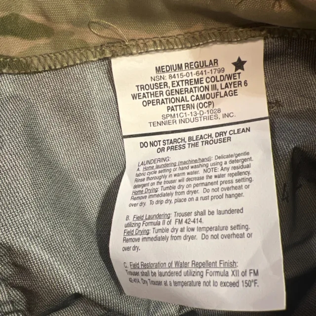 New USAF Pants APEC Cold/Wet Weather Trousers Gore-Tex Multicam OCP Size MED-REG 3