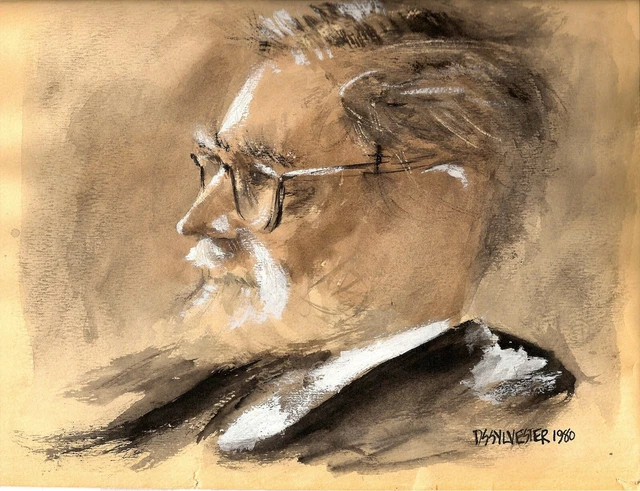 Old Professor With Beard Glasses, Old Man Wall Decor, Old Professor Art Print