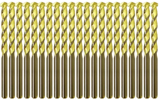 Masonry Drill Bit Set 1/8" Carbide Tip Golden Flute Concrete Drill Bits-20Pcs