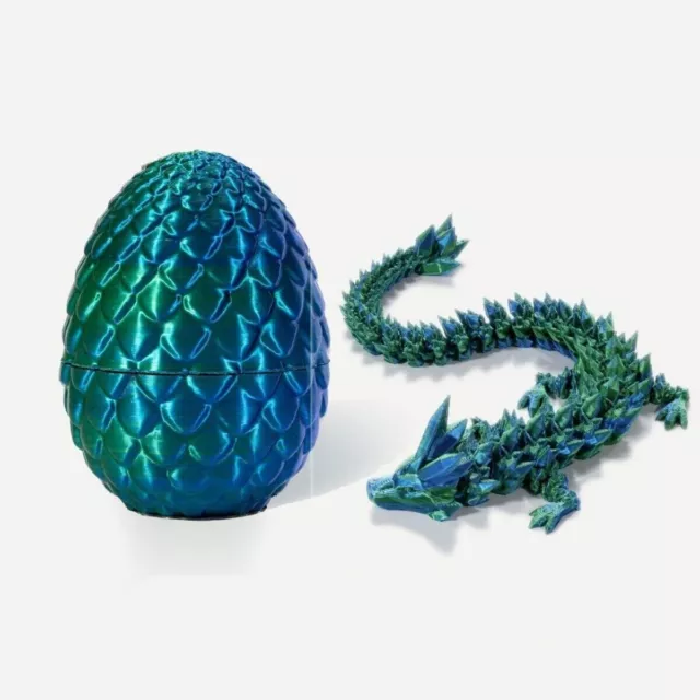 Surprise Dragon Egg Articulating Gemstone Dragon Fidget Toy-3D Printed Easter UK