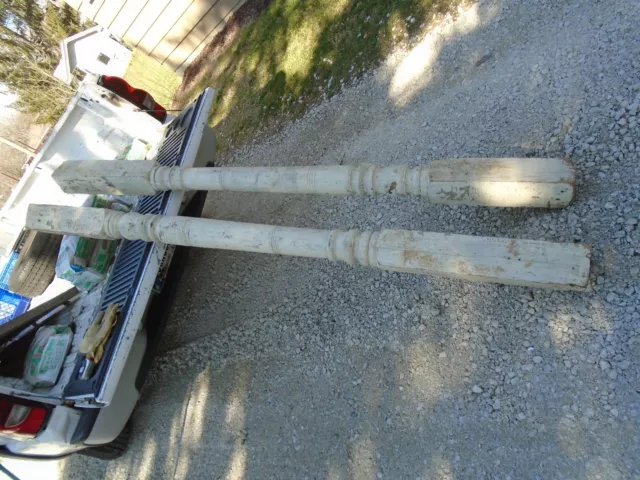 2  Non-Matching Antique Porch Posts Architectural Salvage Restoration 90" & 92"