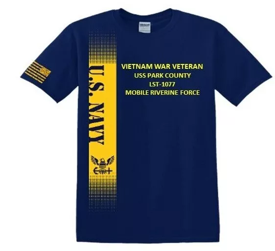 Uss Park County Lst-1077 Vietnam Mrf*Vinyl&Silk Screen*Navy Licensed Shirt