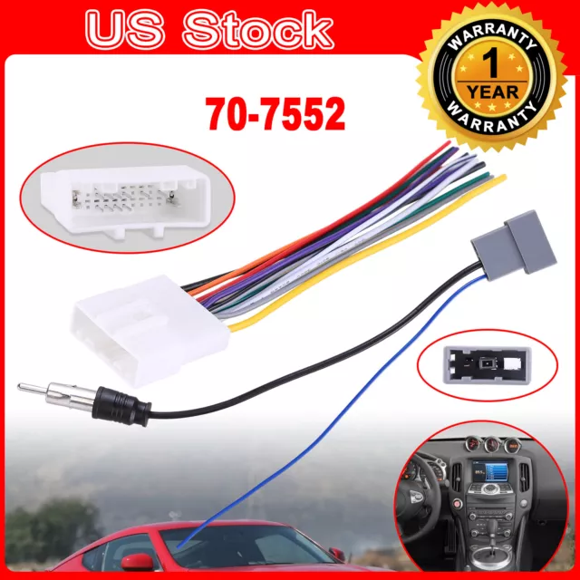70-7552 Vehicle Stereo CD Player Wiring Harness Wire Radio Adapter Plug for  Nissan 