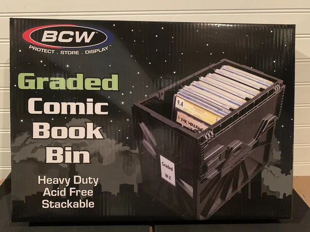 BCW Graded Comic Book Bin Heavy Duty Acid Free Plastic Safe Storage w/ Partition