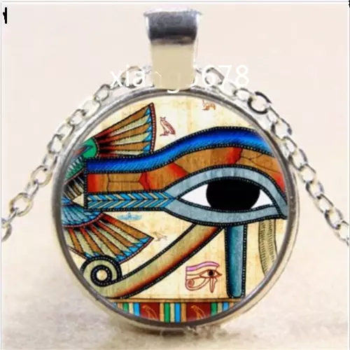 EYE HORUS EGYPTIAN ANKH pendant 20" Sterling Silver 925 necklace men female