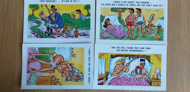 4 Constance Saucy/Risque Seaside Postcards