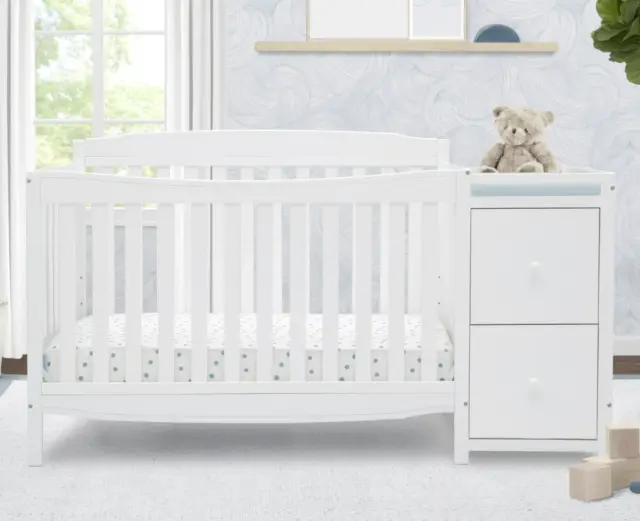 Cunas para Bebes Convertible Cama para Niños Marco Cambiador Baby Crib White