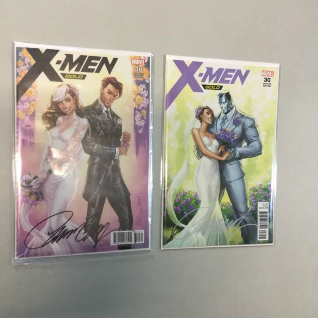 X-men Gold 30 J. Scott Campbell Variants Signed COA marvel Comics Wedding (XG03)