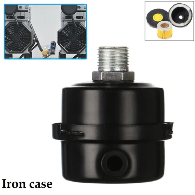 Compressor Silencer Muffler Intake 16mm Thread 70*65mm Compressor Iron Case