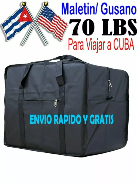 Maletin Gusano Cuba fuerte viaje Duffle Cargo Bag 50 - 70 LIBRA Strong Black