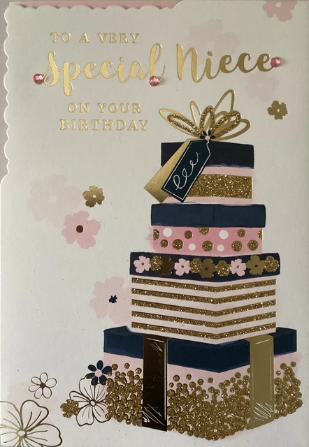 NIECE BIRTHDAY GREETING CARD PRESENTS 7”x5” FREE P&amp;P £1.95 - PicClick UK