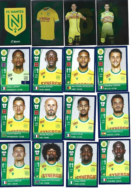 Lot 11 Cartes Panini Score FC Nantes Ligue 1 2023/2024 - Collection Complète