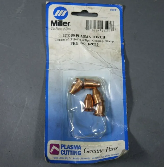 Genuine Miller 169213 Plasma Cutting Gouging Nozzle for ICE-50 Plasma 5pk