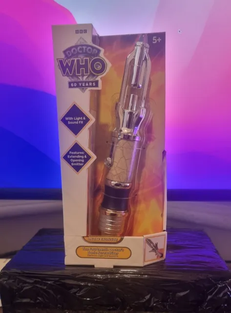 DR DOCTOR WHO 14th DOCTOR SONIC SCREWDRIVER LIMITED EDITION CHROME VERSION ✅