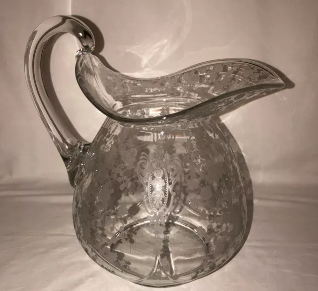 Cambridge ROSE POINT CRYSTAL 9 1/2" - 76 OZ DOULTON JUG PITCHER #3400/152