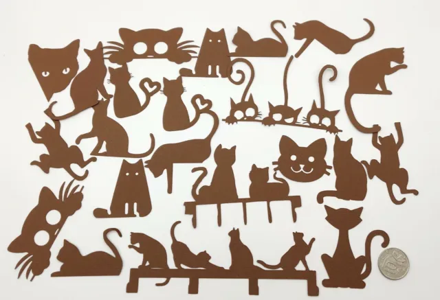 Cat Die Cuts - Mixed Cat Shapes - Not Stickers - Scrapbooking NO 176