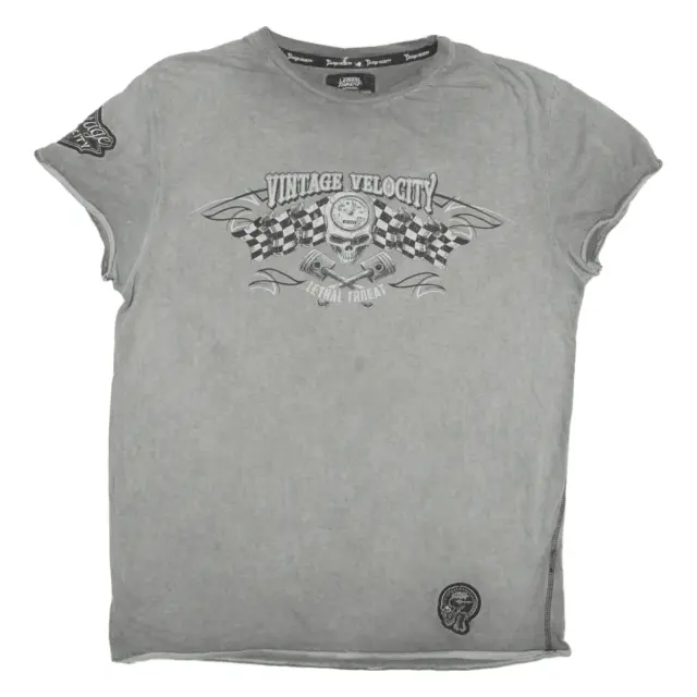 LETHAL THREAT Vintage Velocity Herren-T-Shirt grau M