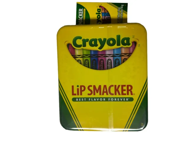 NEW! Lip Smacker Crayola Best Flavor Forever Collector’s Tin w/4 Flavored Balms
