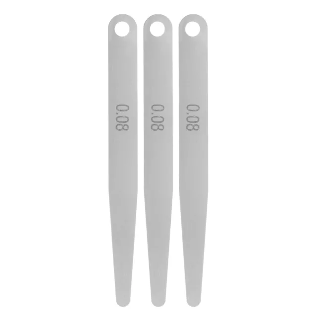 3pcs Single Blade Feeler Gauge (0.08mm) Thickness 100mm Length Measure Tool